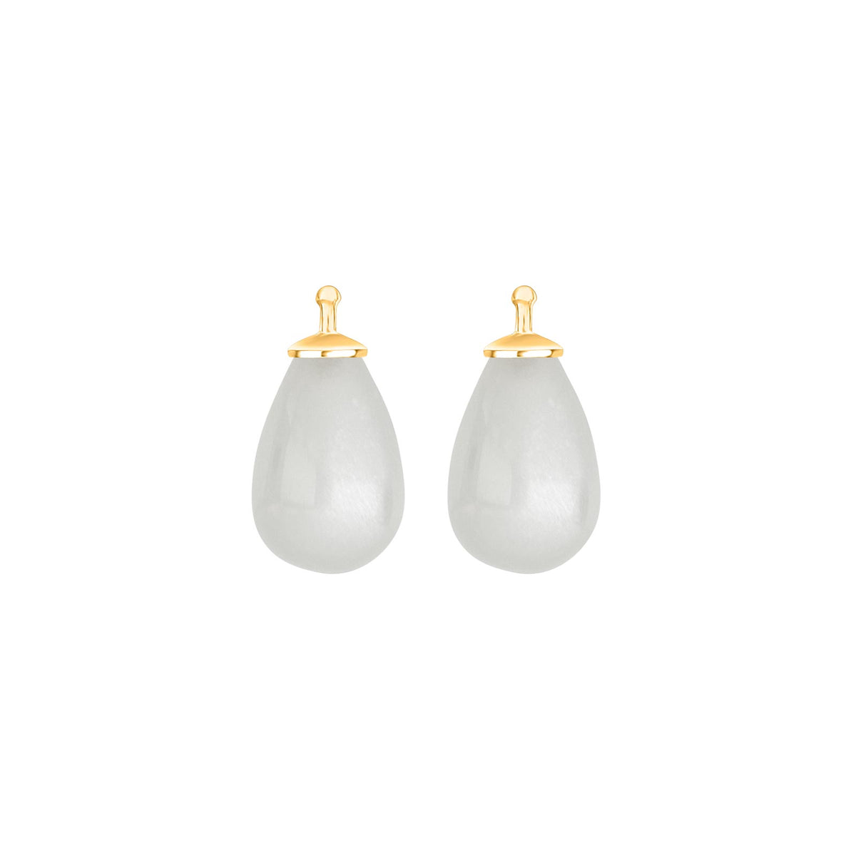 Elegante Heide-Heinzendorff-Tropfenohrringe aus 14-karätigem Gold mit edlem Mondstein.