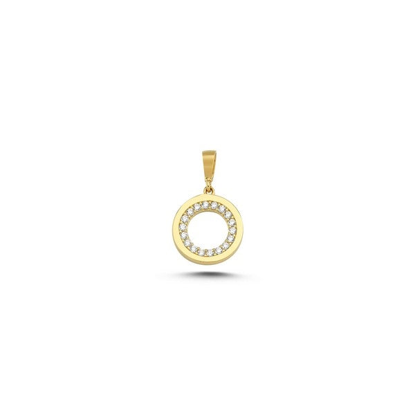 MELFIA Cirkel vedhæng med zirkonia 14kt. Guld