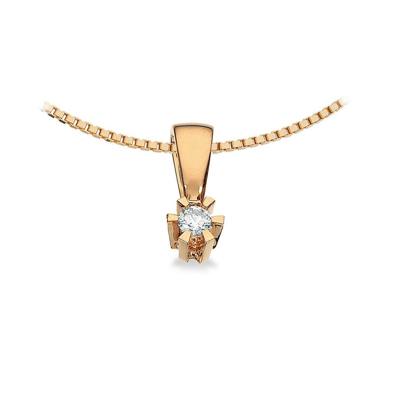 Prinzessin Anhänger in 14kt. Gold m. 0,03ct.-0,46ct. Diamant