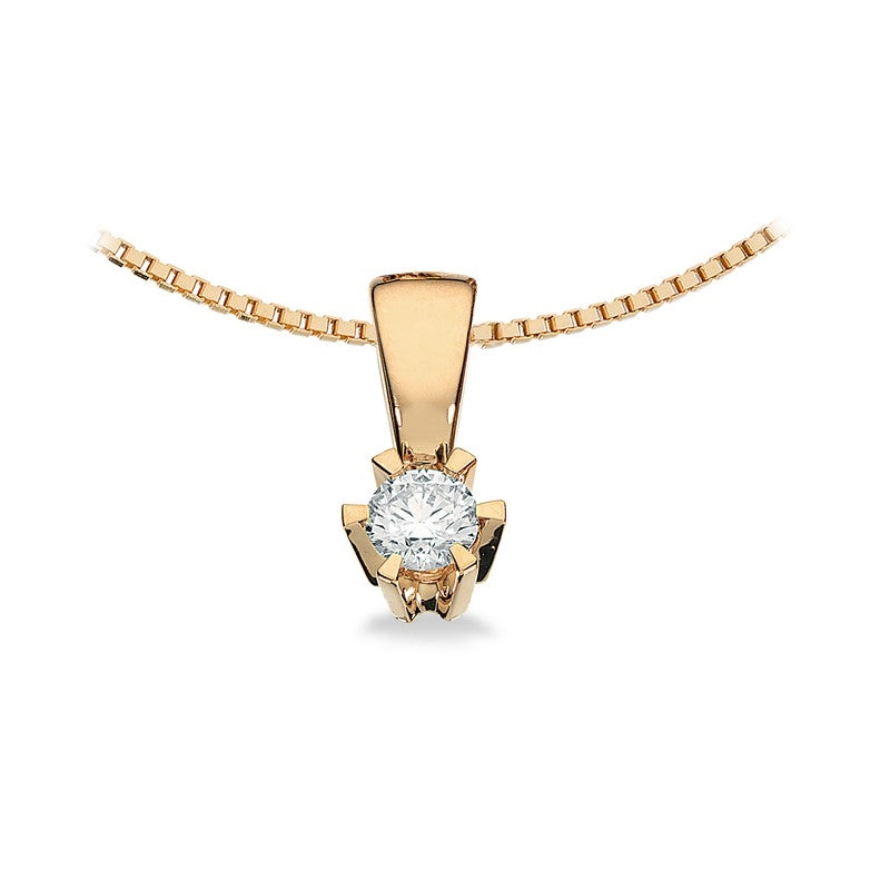 Prinzessin Anhänger in 14kt. Gold m. 0,03ct.-0,46ct. Diamant