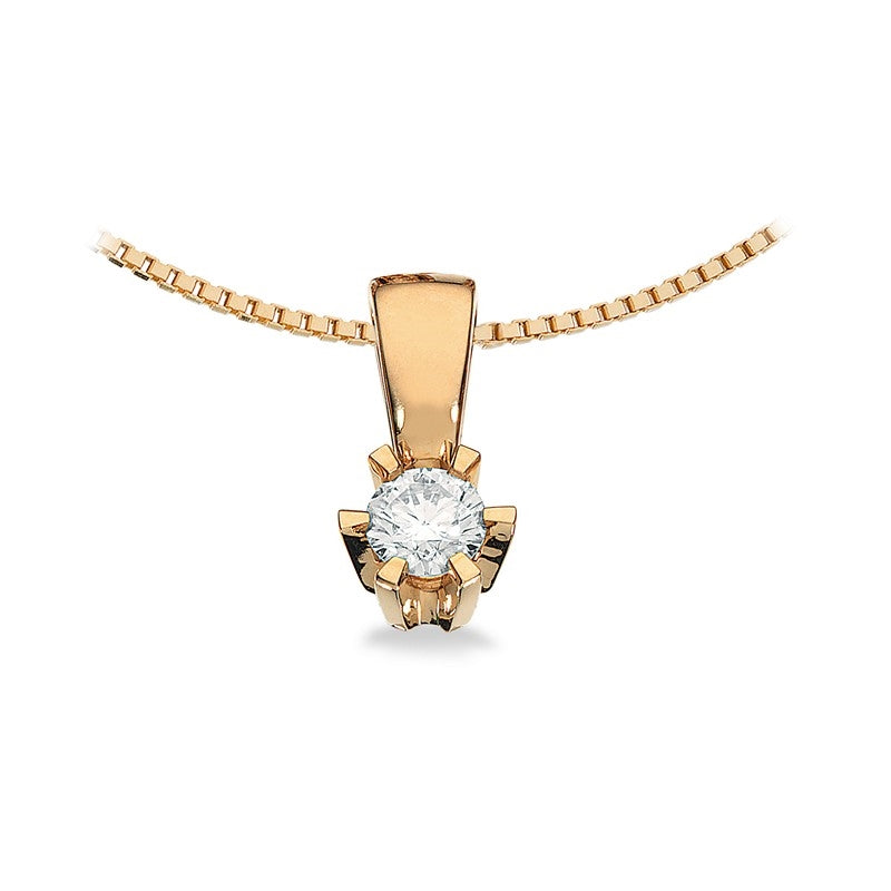 Prinzessin Anhänger in 14kt. Gold m. 0,03ct.-0,46ct. Diamant