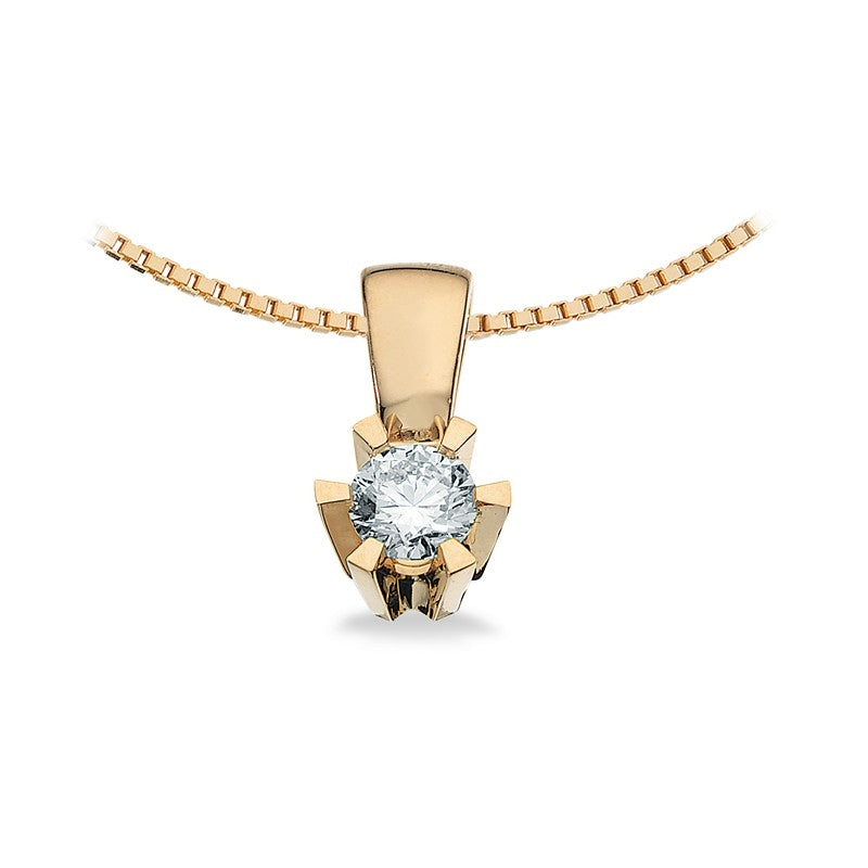 Prinzessin Anhänger in 14kt. Gold m. 0,03ct.-0,46ct. Diamant