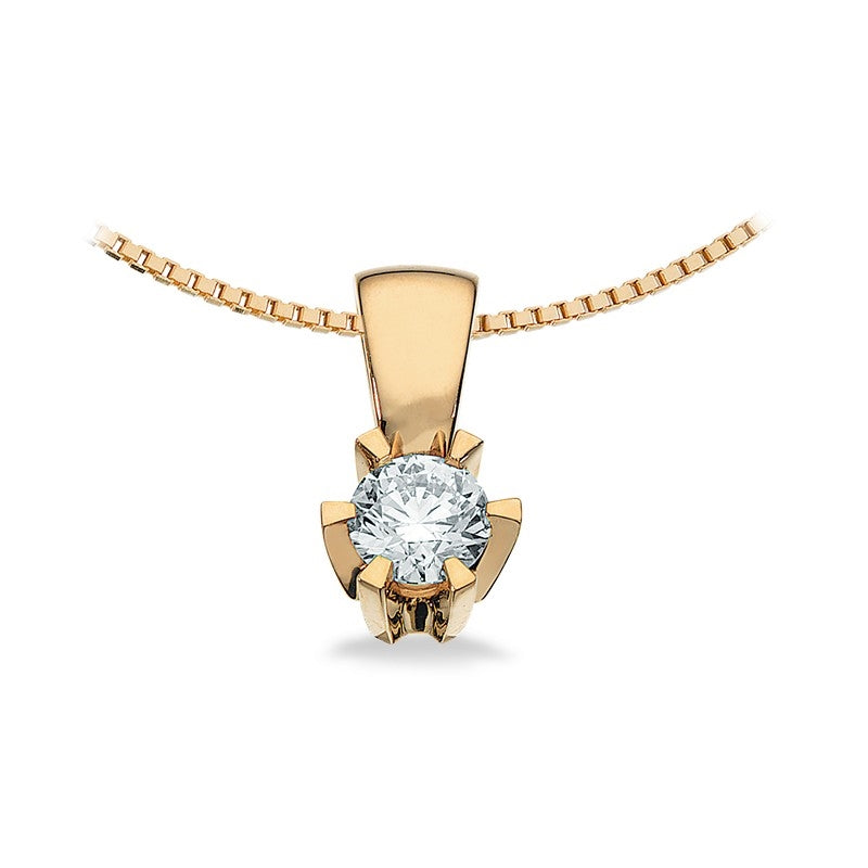 Prinzessin Anhänger in 14kt. Gold m. 0,03ct.-0,46ct. Diamant