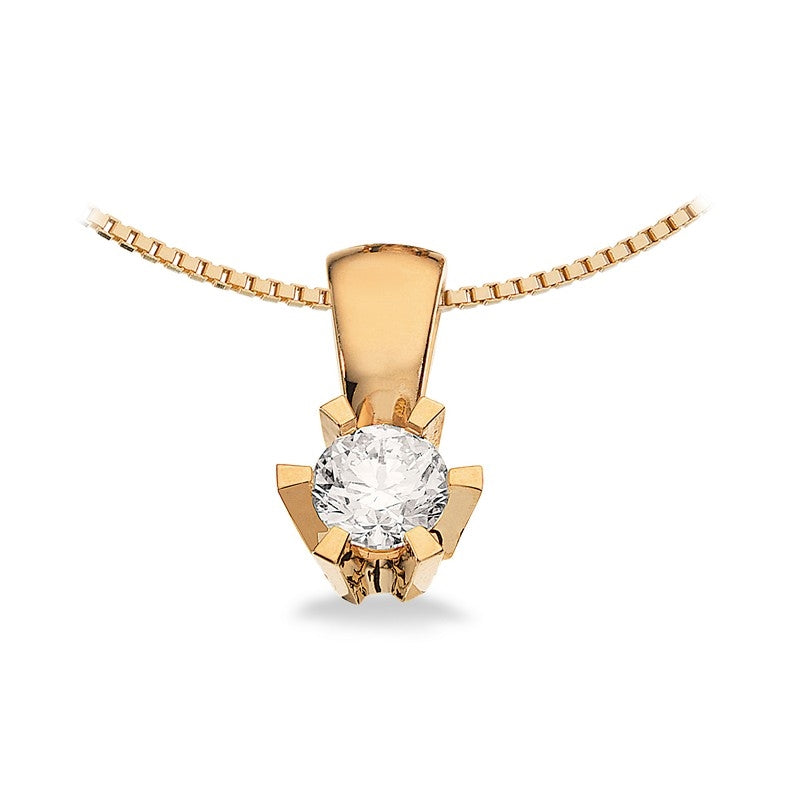 Prinzessin Anhänger in 14kt. Gold m. 0,03ct.-0,46ct. Diamant
