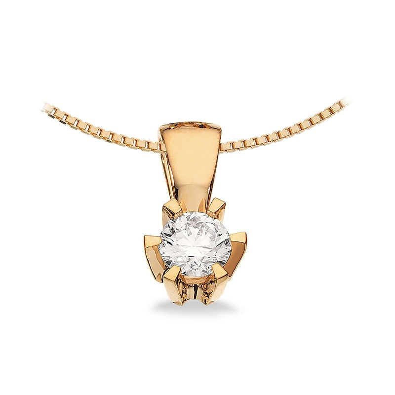 Prinzessin Anhänger in 14kt. Gold m. 0,03ct.-0,46ct. Diamant