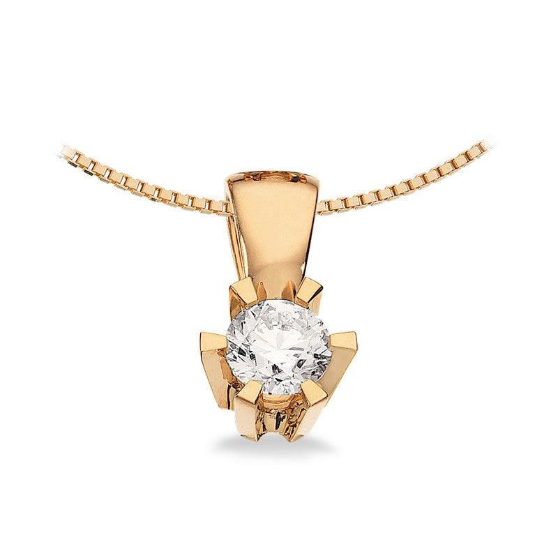 Prinzessin Anhänger in 14kt. Gold m. 0,03ct.-0,46ct. Diamant