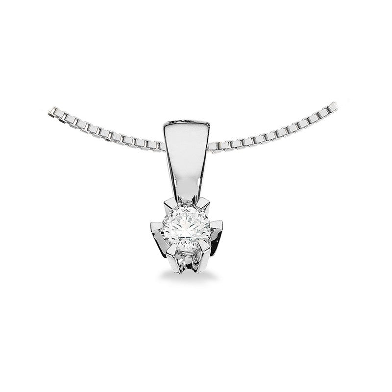 Prinzessin-Anhänger in 14kt. Weißgold mit 0,03ct.-0,46ct. Diamant