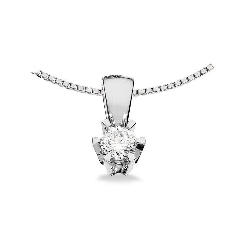 Prinzessin-Anhänger in 14kt. Weißgold mit 0,03ct.-0,46ct. Diamant