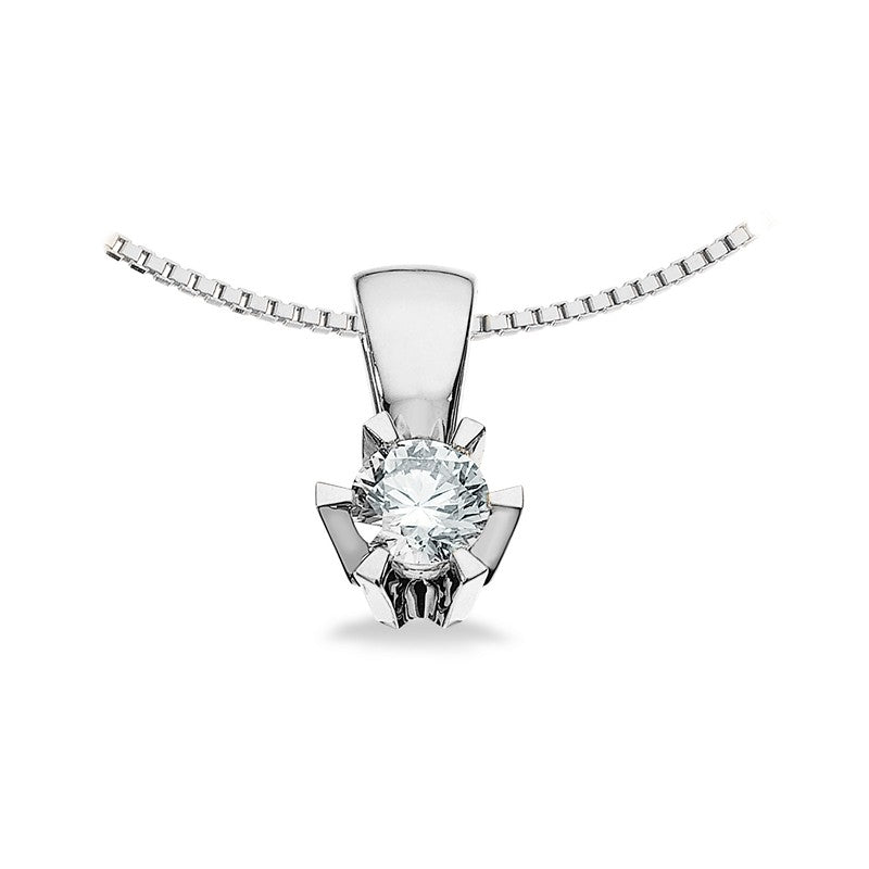 Prinzessin-Anhänger in 14kt. Weißgold mit 0,03ct.-0,46ct. Diamant