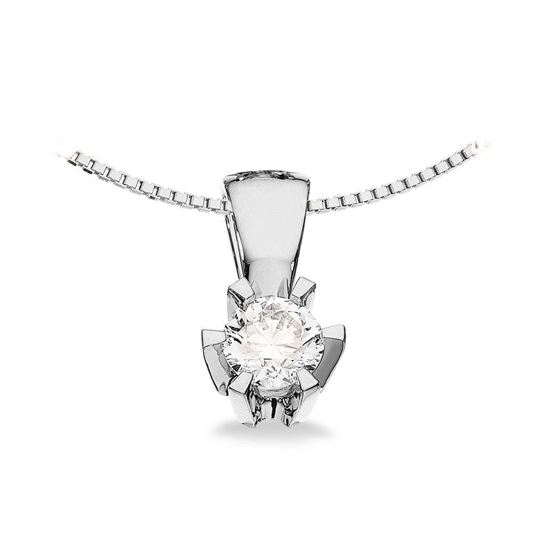 Prinzessin-Anhänger in 14kt. Weißgold mit 0,03ct.-0,46ct. Diamant