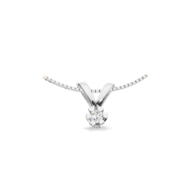 Vida Anhänger 8 kt. Weißgold mit Brillant 0,03 - 0,25 ct.