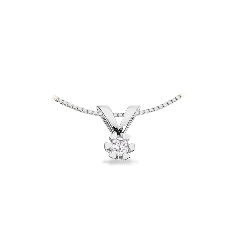Vida Anhänger 14 kt. Weißgold mit Brillant 0,03 - 0,50 ct.