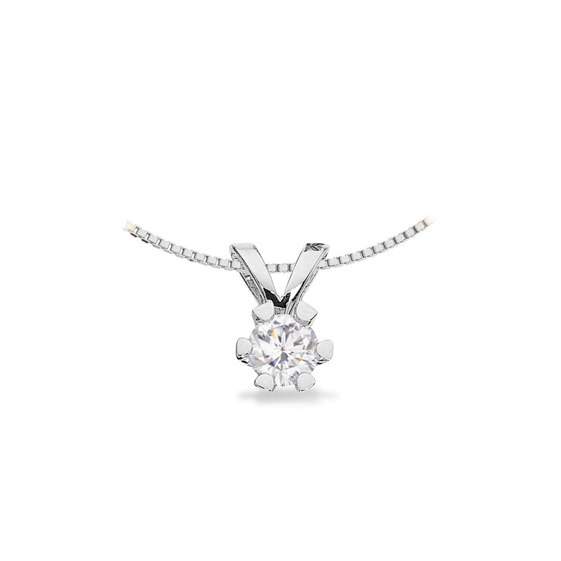 Vida Anhänger 14 kt. Weißgold mit Brillant 0,03 - 0,50 ct.