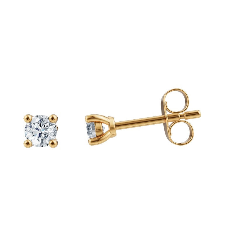 LUXURY Ohrringe aus 14 kt Gold mit lab-grown Diamanten 2x0,125 - 2x0,50 ct