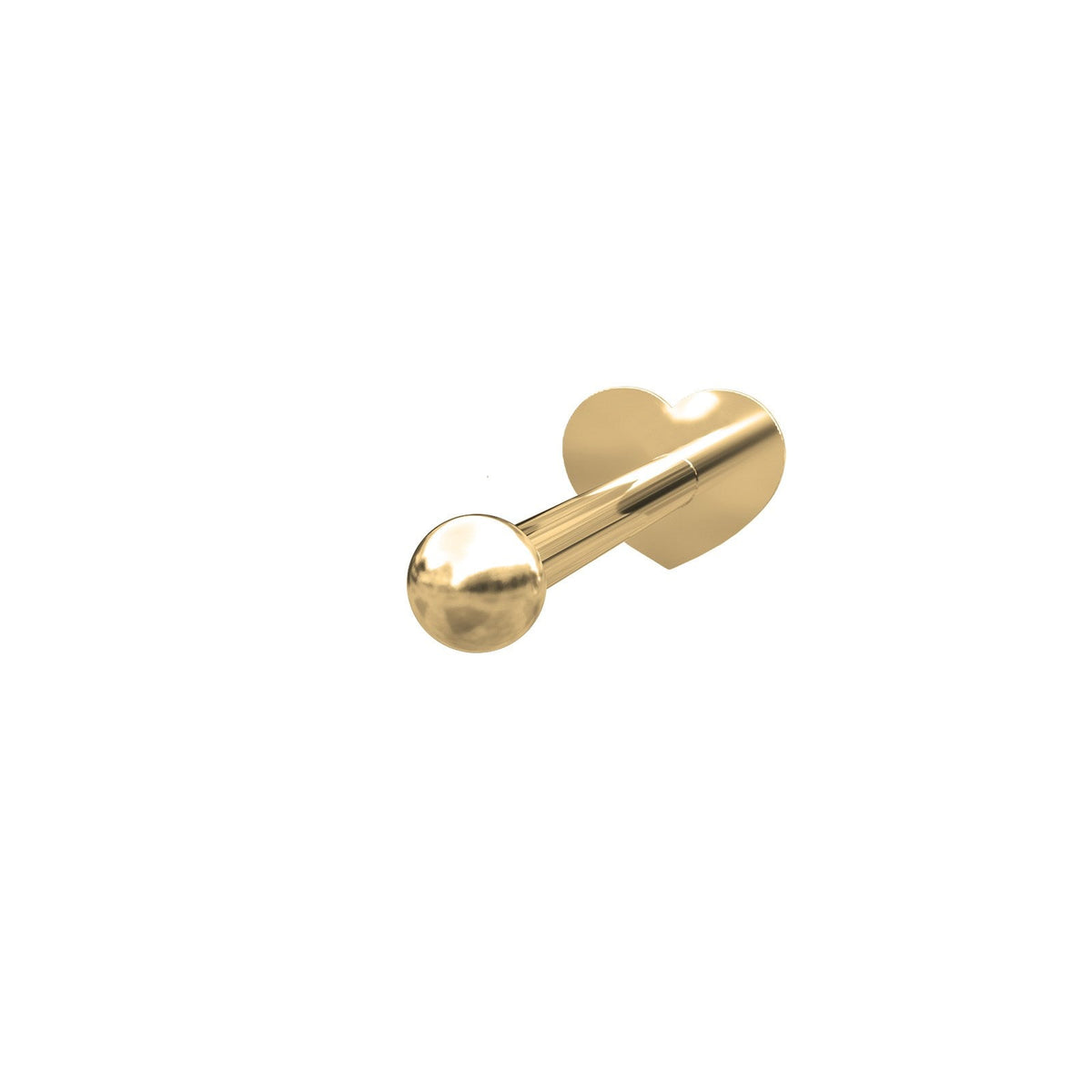 Nordahl Andersen piercing i 14 kt. guld med hjerteplade og skruekugle
