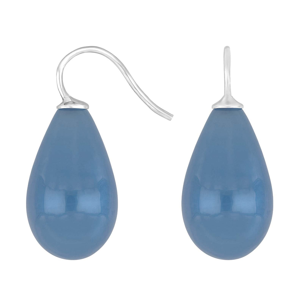 Elegante Heide Heinzendorff Ohrringe aus böhmischem Quarzglas und rhodiniertem Silber mit dunkelblauem Quarz
