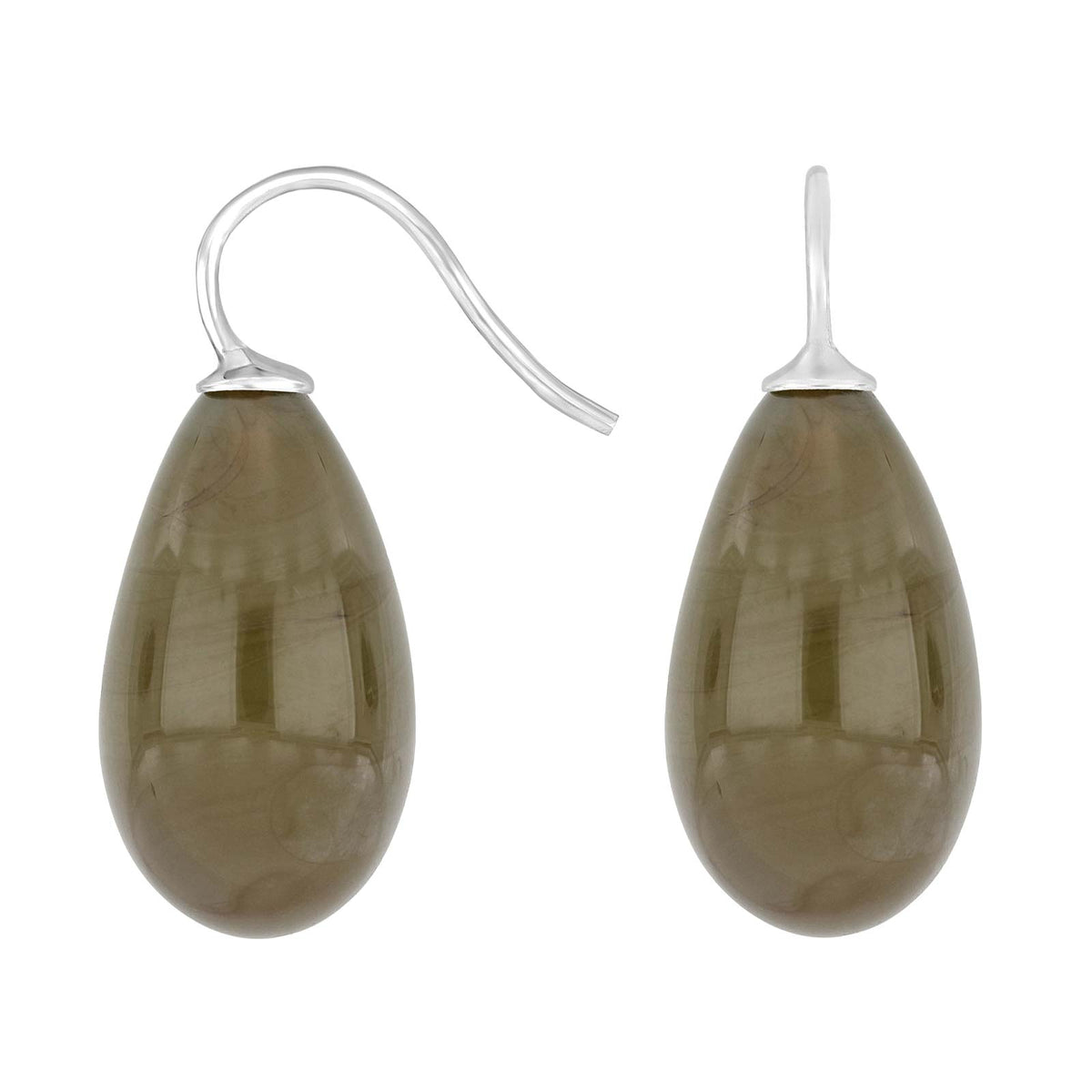 Elegante Heide-Heinzendorff-Ohrbügel aus Silber mit grauem Quarz – zeitloser Schmuck vom Schmuckzentrum
