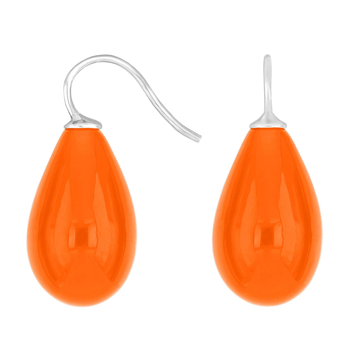 Elegante Heide Heinzendorff Ohrringe aus rhodiniertem Silber mit orangefarbenem Quarz in stilvoller Tropfenform