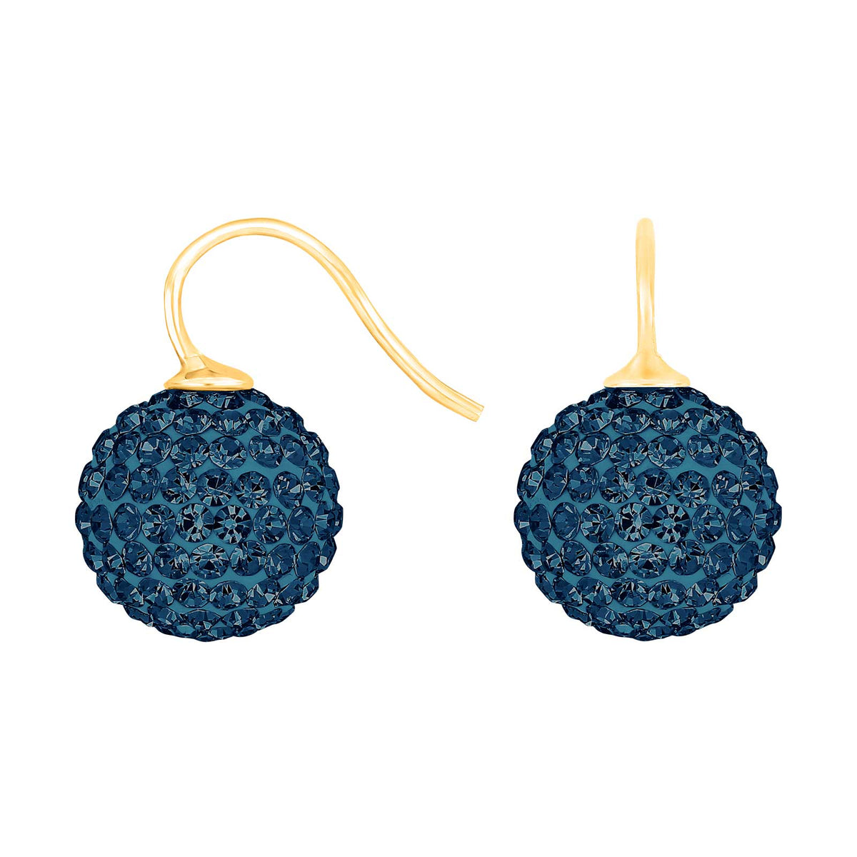 Elegante Heide-Heinzendorff-Pavé-Kugelohrringe aus vergoldetem Silber mit funkelnden hellblauen Zirkonia – ein stilvolles und modernes Schmuckstück vom Schmuckzentrum.