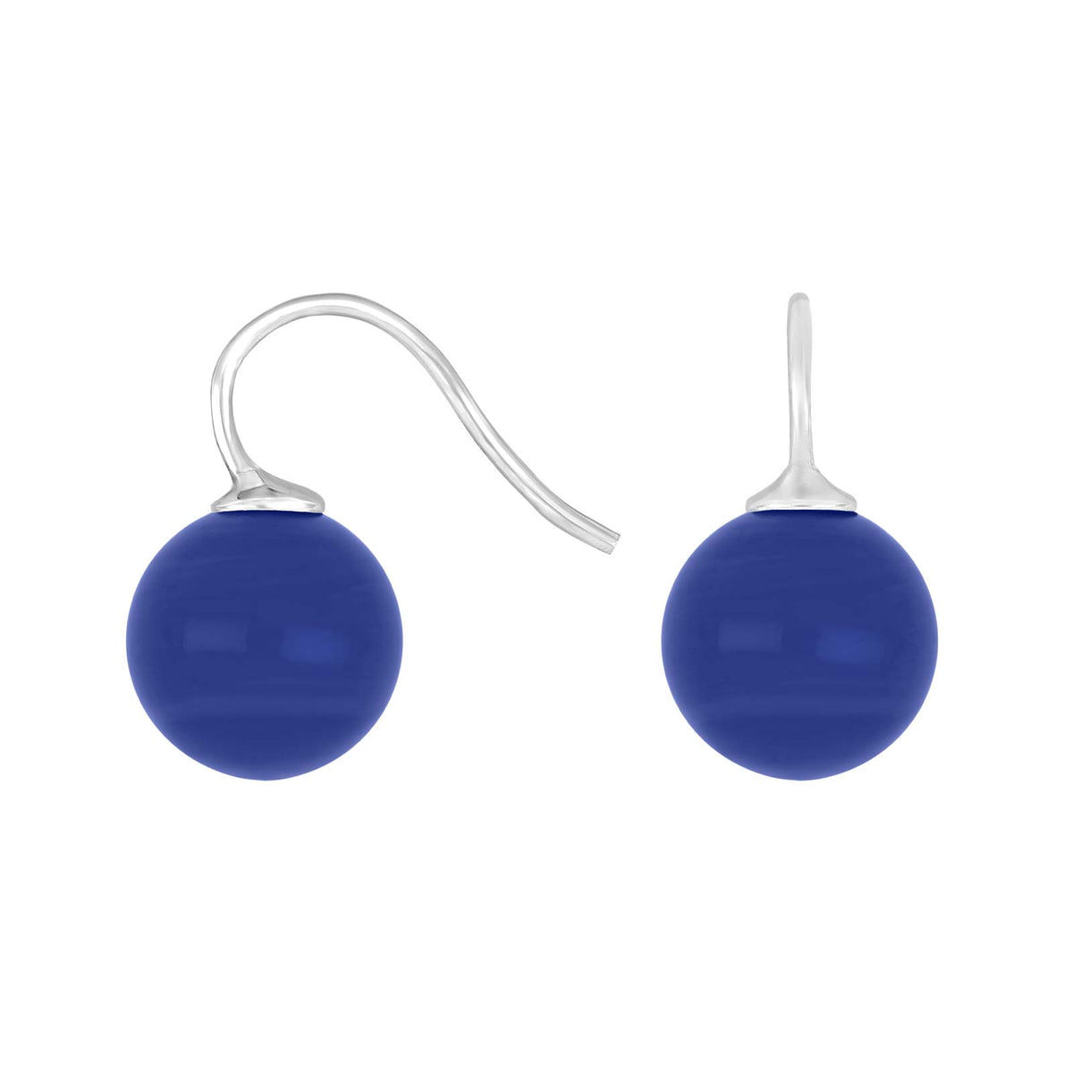 Elegante Heide-Heinzendorff-Ohrringe aus Silber mit blauem Quarz und glänzender Oberfläche
