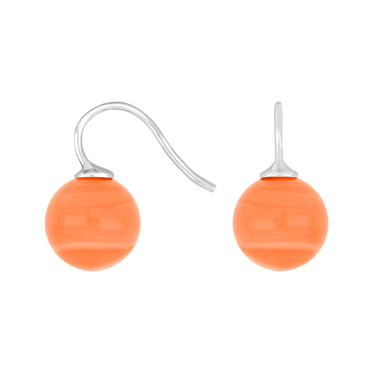 Elegante Heide Heinzendorff Kugelohrringe aus böhmischem Quarzglas in stilvollem, rhodiniertem Silber mit grünem Quarz