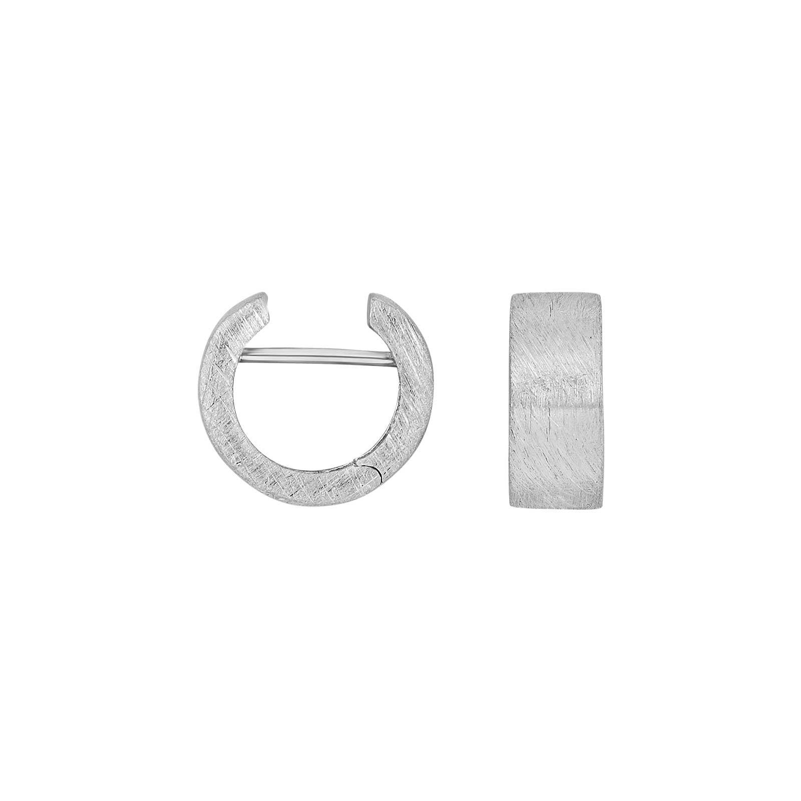 Heide Heinzendorff Nora system-creoler i rhodineret sølv med mat, børstet overflade og måler 13x5,5 mm.