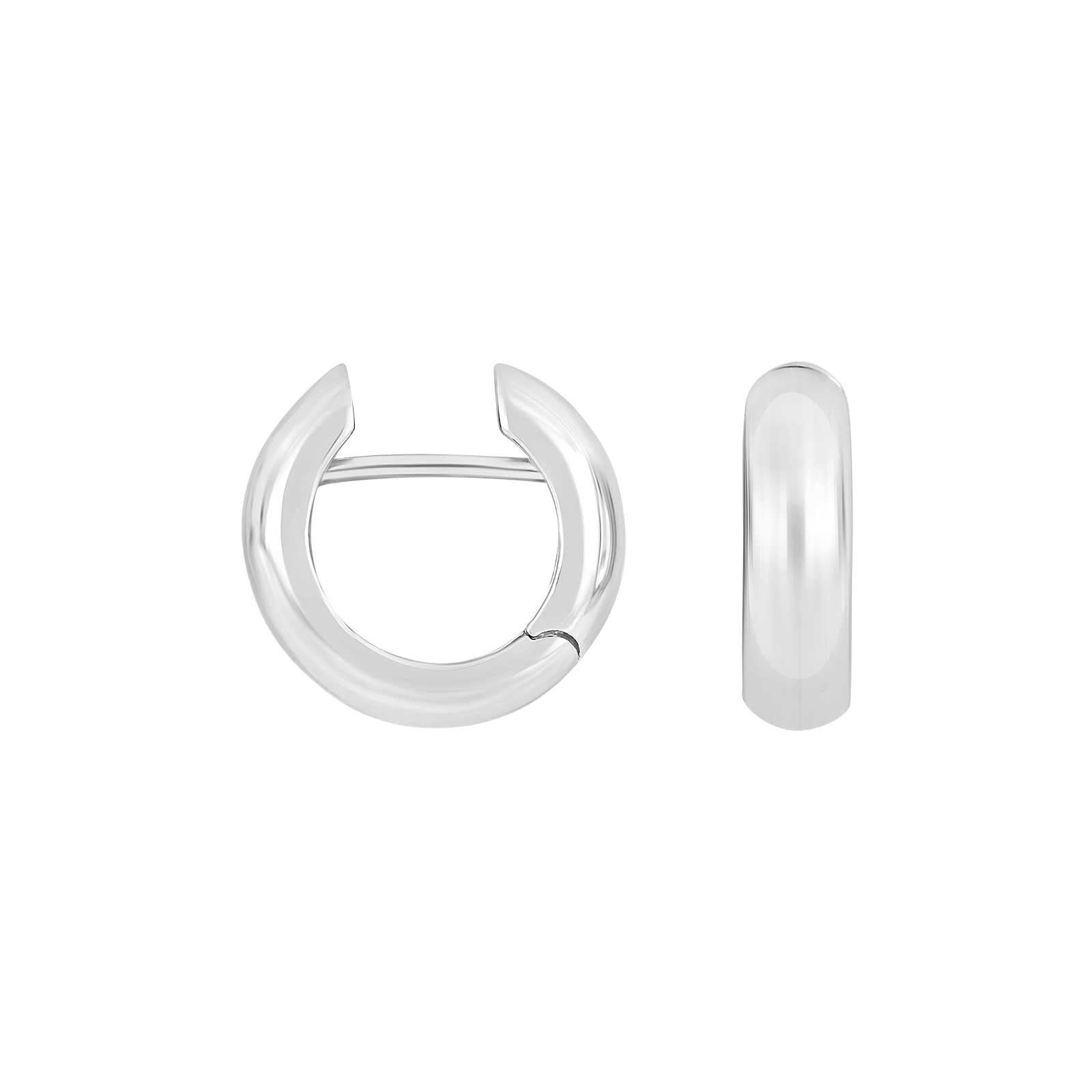 Heide Heinzendorff Stella system-creoler i rhodineret sølv måler 16x5 mm og har en glat, blank overflade i et minimalistisk design.