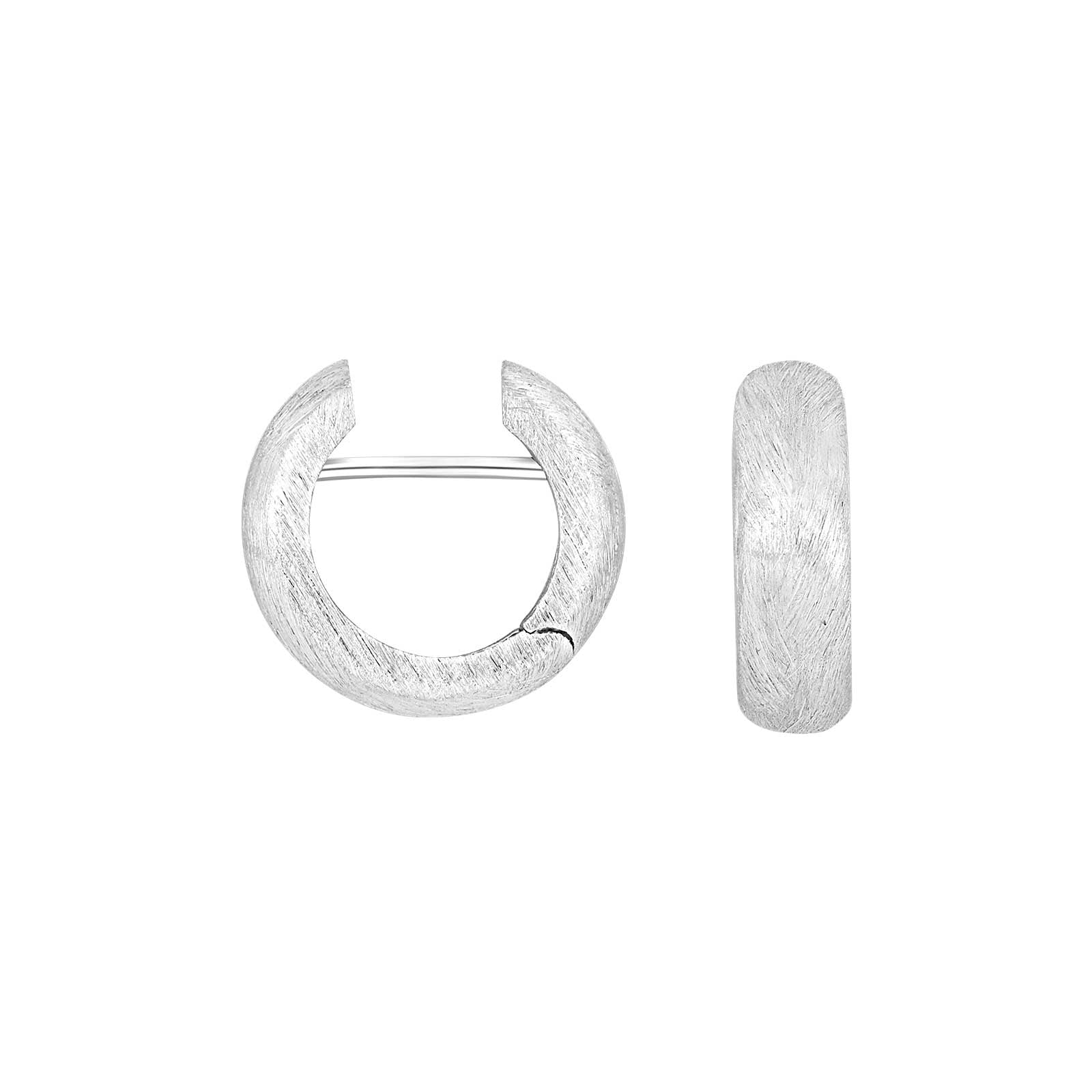 Heide Heinzendorff Stella system-creoler i rhodineret sølv 16x5 mm med børstet overflade.