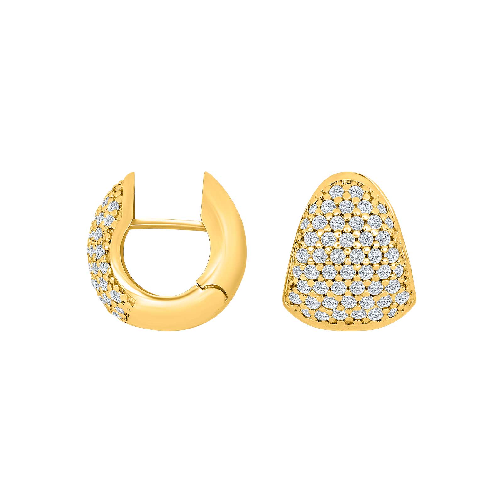 Heide Heinzendorff Lena system-creoler i forgyldt sølv med hvide zirkonia måler 15x13 mm.