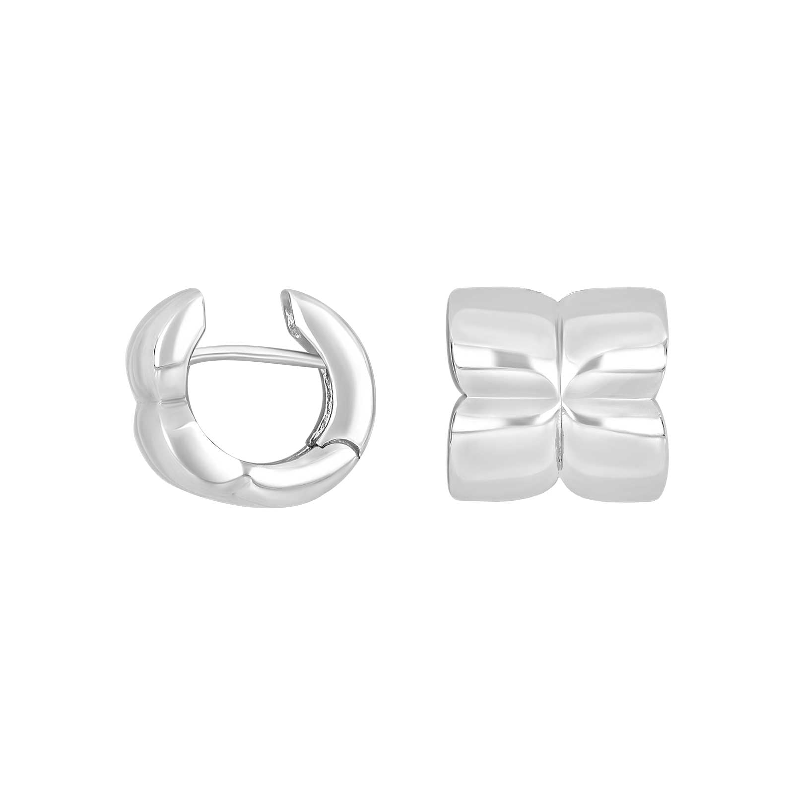 Heide Heinzendorff Greta Creolen aus rhodiniertem Silber 13x13 mm als System-Creolen ohne Steine