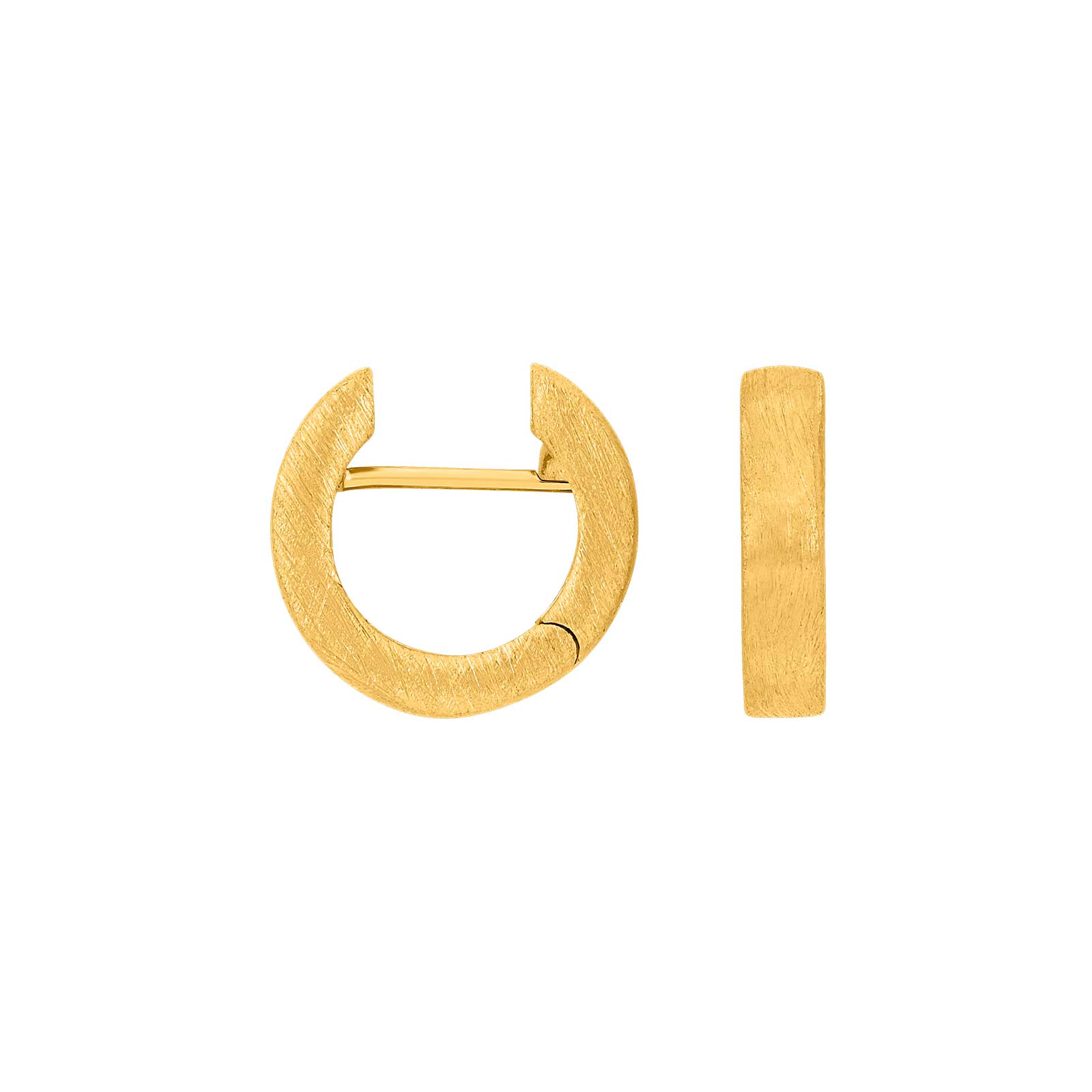 Heide Heinzendorff Linda system-creoler i forgyldt sølv 3,5x16 mm er matte, guldfarvede hoop-øreringe i et enkelt og minimalistisk design uden sten.