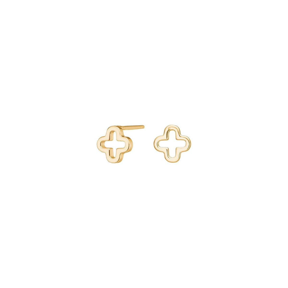 Nordahl Andersen Harmony ørestikker i forgyldt sølv med kløvermotiv, 7 mm