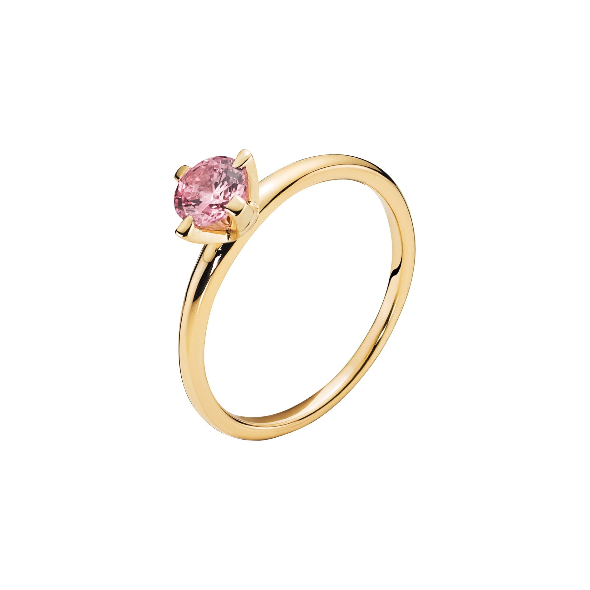 Lund Copenhagen - Ring i 8 kt guld med pink zirkonia*