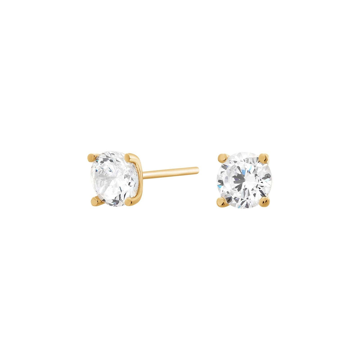8 karat ørestikker, 4 grabber m 5,5mm zirkonia