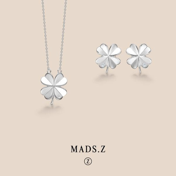 Mads Z - Clover armbånd m. zirkon i sølv 3157102
