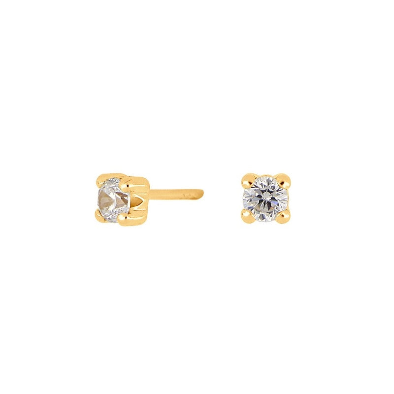 8kt. guld ørestikker med zirkonia 3mm