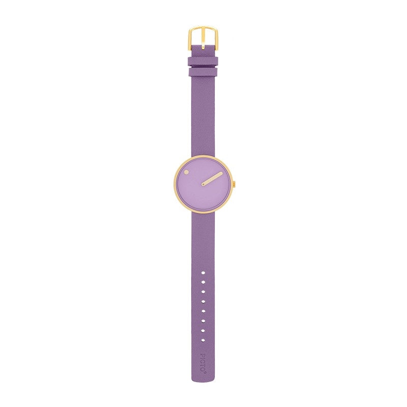 Picto ur med lavenderfarvet læderrem, light lavender urskive 5