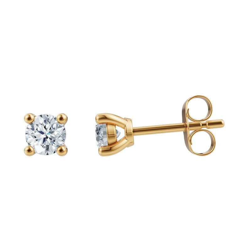 LUXURY Ohrringe aus 14 kt Gold mit lab-grown Diamanten 2x0,125 - 2x0,50 ct