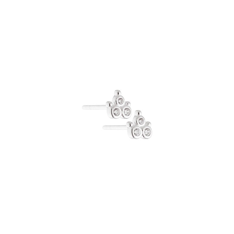 Aqua Dulce - Clear Flower Earstuds i sterlingsølv
