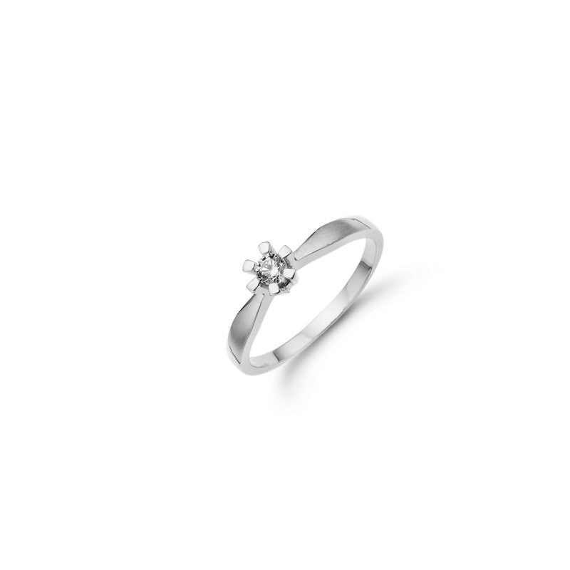 Eternity Diamantring in 14 kt Weißgold mit Brillant von 0,05 ct