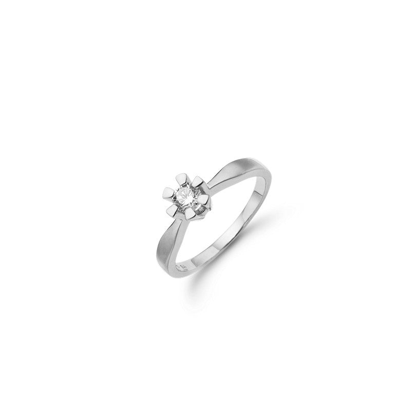 Eternity Diamantring in 14 kt Weißgold mit Brillant von 0,05 ct