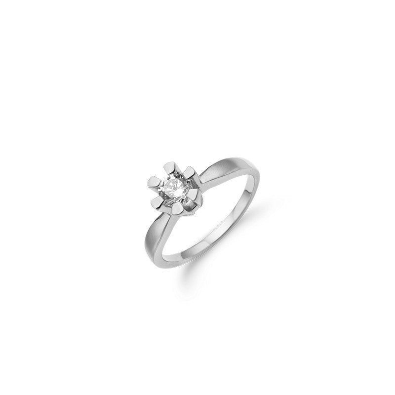 Eternity Diamantring in 14 kt Weißgold mit Brillant von 0,05 ct