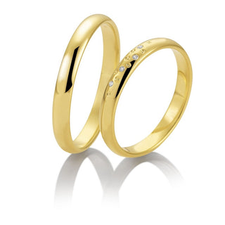 Breuning vielsesringe i 8-14 kt guld og 0,022ct