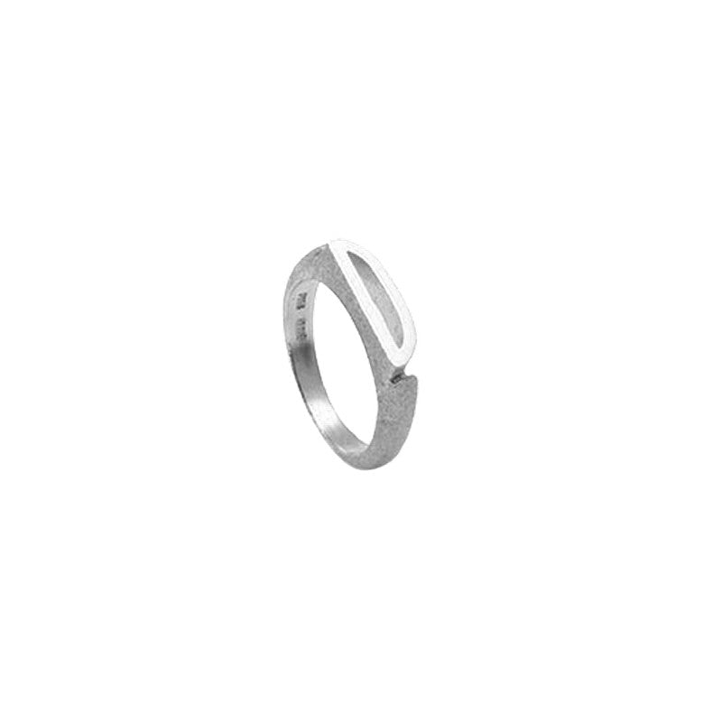 Initials Ring in rhodiniertem Silber mit Buchstaben**