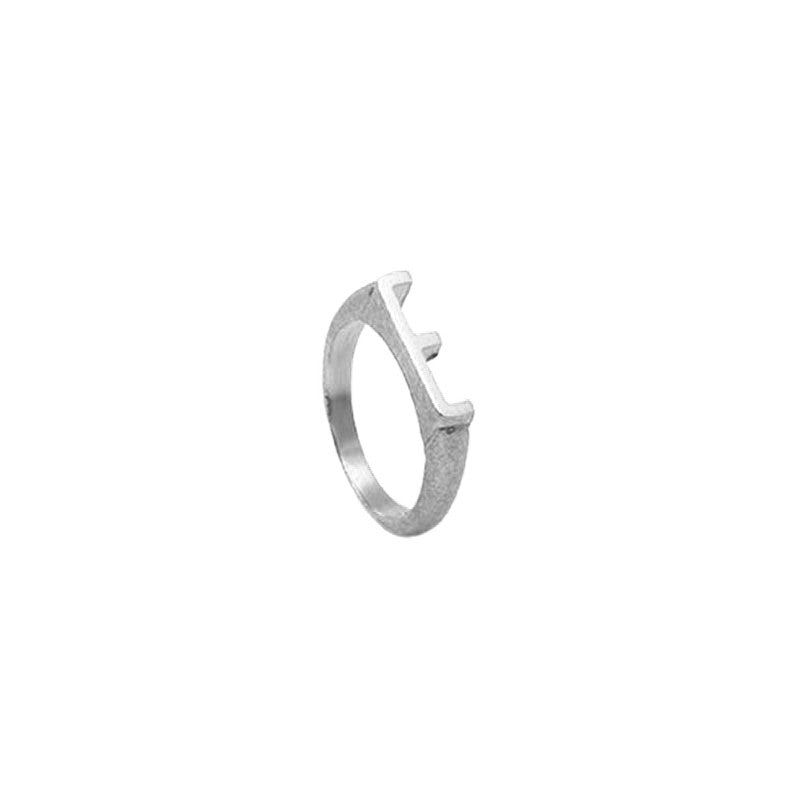 Initials Ring in rhodiniertem Silber mit Buchstaben**