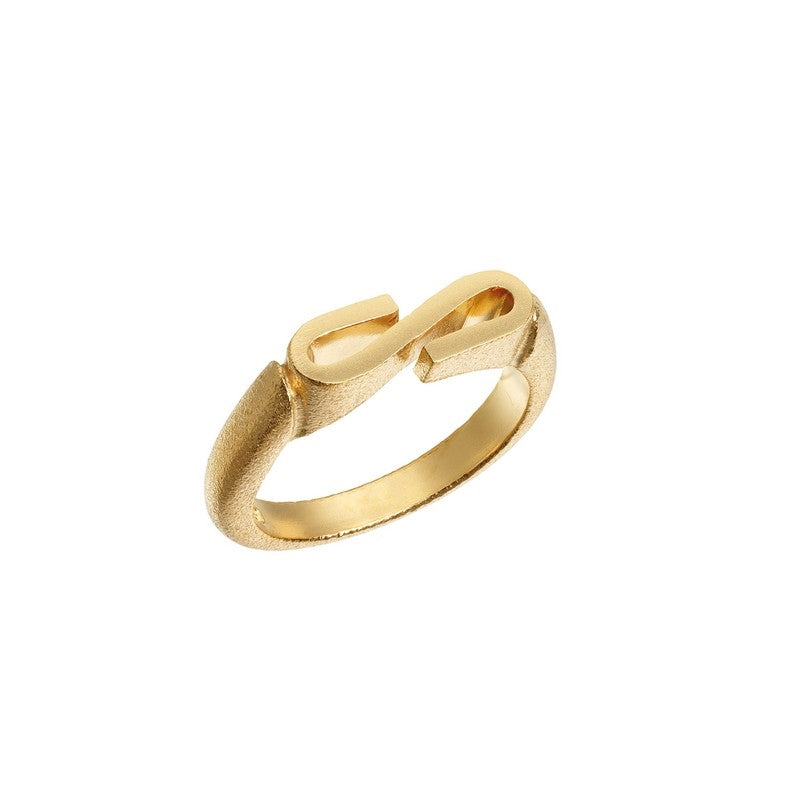 Initials Ring in vergoldetem Silber mit Buchstaben**