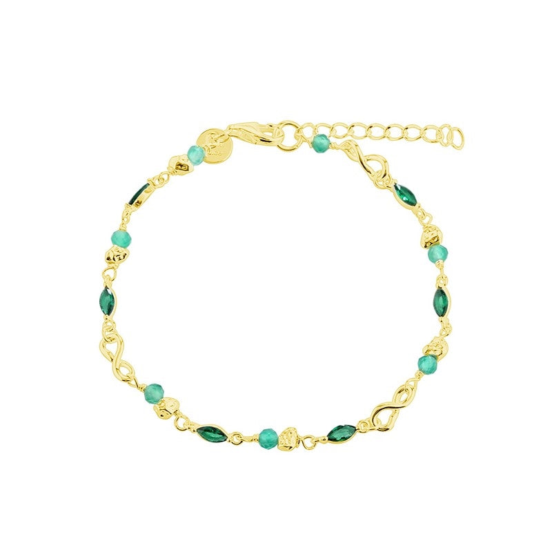 Aqua Dulce - Green Garden Bracelet i forgyldt sterlingsølv
