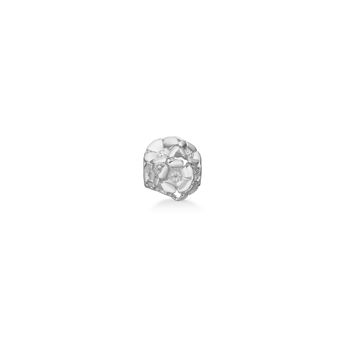 Eleganter Mads Z Poetry Fleur Bead aus 925er Silber mit funkelndem Zirkonia, 8 mm