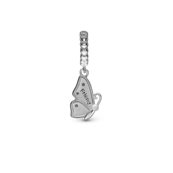 Christina Collect - Butterfly Friend charm i sølv m. zirkonia til sølvarmbånd
