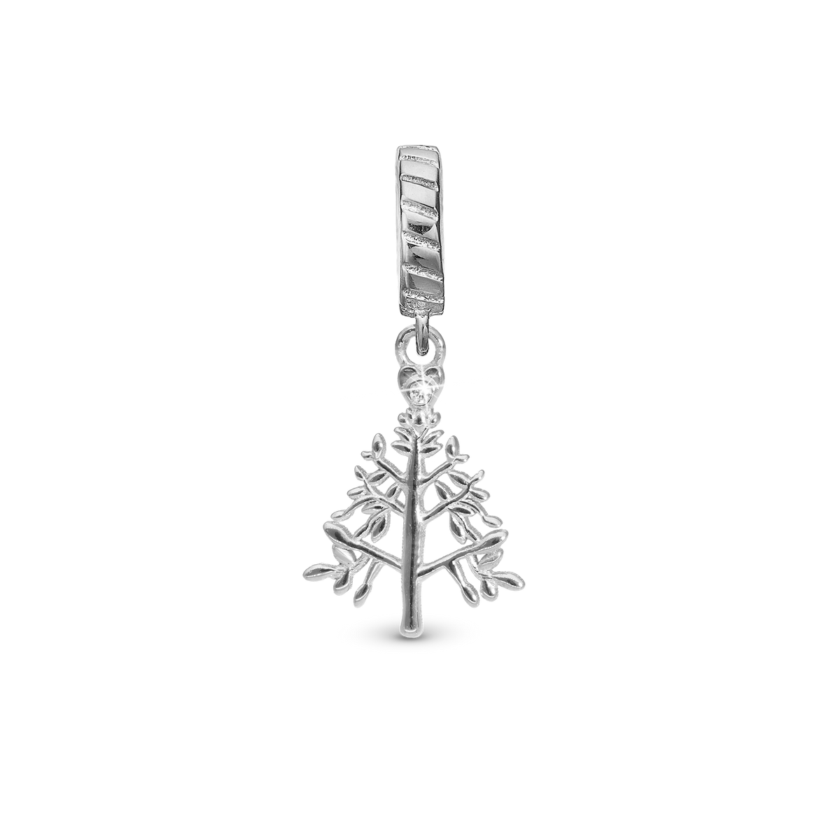 Eleganter Christmas Tree Anhänger-Charm von Christina Jewelry aus glänzend poliertem 925er Sterlingsilber, 4 mm, für ein stilvolles und festliches Charms-Armband vom Schmuckzentrum